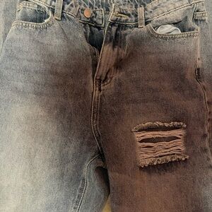 Distressed Blue Jeans